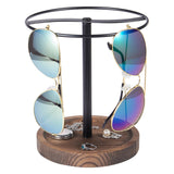 BDBDYEAY Sunglasses Organizer Wood Glasses Holder Stand, Metal Sunglass Storage Display Rack for 12Pairs Eyeglasses, Eyewear Organizer for Dresser Table Desk Countertop Bedroom BDBDYEAY