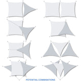 E&K Sunrise 14' x 18' Sun Shade Sail Rectangle Canopy Shade Cover UV Block for Patio Backyard Garden Outdoor (Beige) E&K