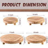 Geetery 4 Pcs Wooden Risers for Display Wood Pedestal Stand Mini Tray Stand Round Wooden Pedestal Holder Rustic Riser for Decor Tiered Tray Decor Home Kitchen, 4 Size(Light Brown) Geetery