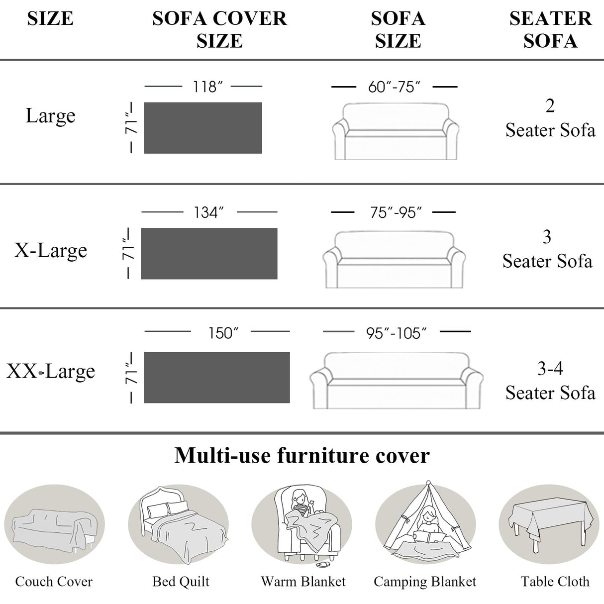 VClife Boho Couch Cover Black and White Sofa Cover Thick Non-Slip Chenille Couch Cover for 3 Cushion Couch Sofa (71" X 134") Pet-Friendly Breathable L Shape Sofa Cover Loveseat Cover with Tassel VClife