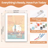 lamplig Paint by Numbers Kit for Kids 4-6,6-8 Famous Scenery Paint by Numbers for 6 Pack 10x14 Inch Painting by Numbers for Kids Ages 8-12 DIY Oil Paint On Canvas Without Frame lamplig