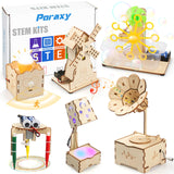 Poraxy STEM Kits for Kids Age 8-10-12, 6 in 1 Science Kits, Wooden 3D Puzzles, Toys for Ages 8-13, Building Projects Crafts Model Kits, Birthday Gifts for Boys Girls Ages 7 8 9 10 11 12 13 Years Old Poraxy