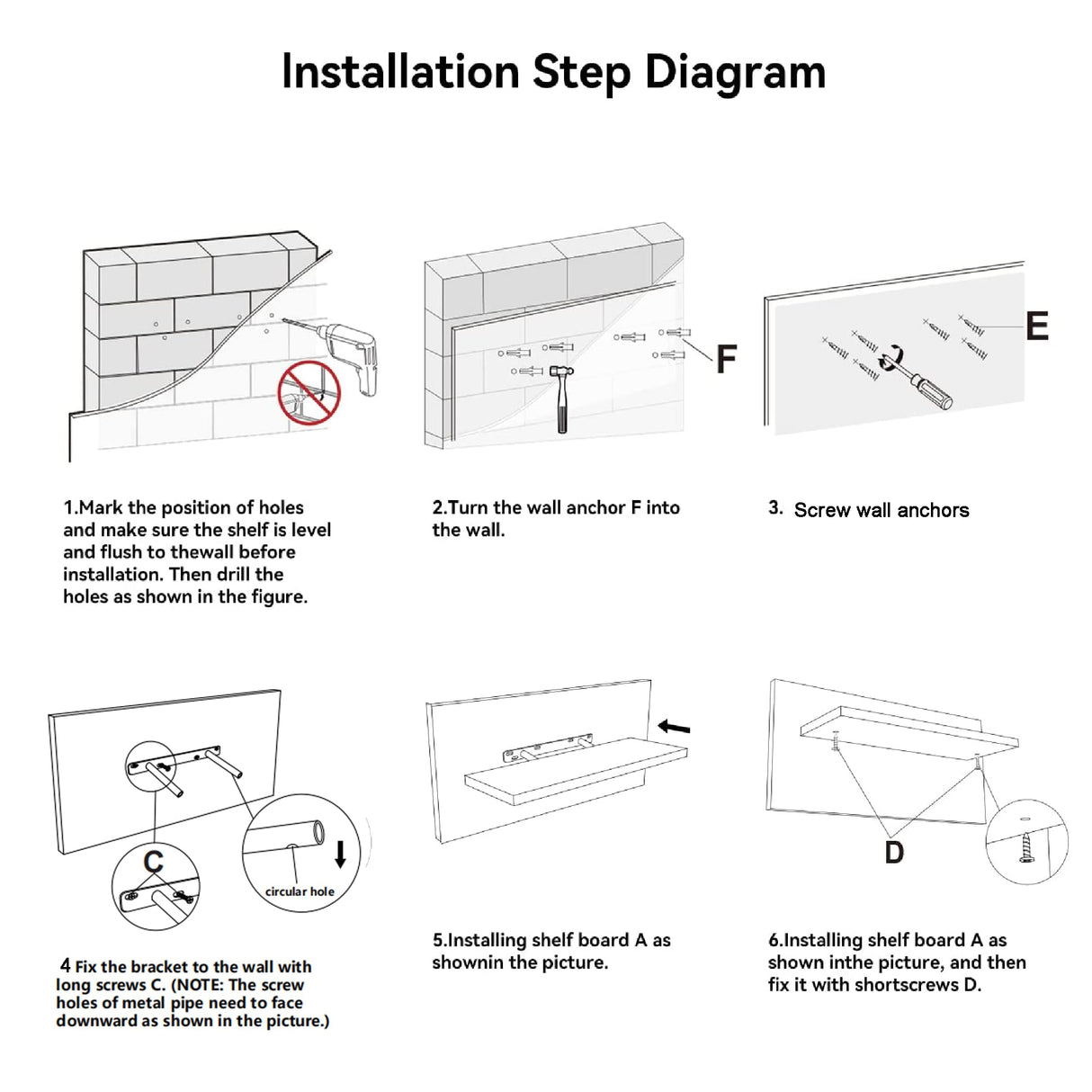Boswillon Black Floating Shelves for Wall, 4 Sets Wall Mounted Shelves, Display Shelves for Wall Decor, Shelf for Bathroom, Kitchen, Living Room – Black Boswillon