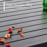 PHI VILLA 5 Piece Patio Bar Set, Black Wood Grain Metal Bar Table & 4 Wicker High Bar Stools, Bar Height Outdoor Dining Set for Porch, Yard, Deck, Poolside PHI VILLA