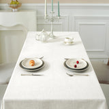 JIALE Textured Tablecloth, Heavy Duty Cotton Linen Farmhouse Table Cloth Rectangle Table, Waterproof Wrinkle-Free Rectangle Table Cover for Kitchen, Dining, Parties, 55"x75", Ivory JIALE