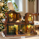 RHZN Miniature House Kit, Dollhouse Kit, Miniature Kit, DIY Mini House Building Kit for Adult, Book Shop RHZN