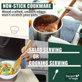 Wood Spoon, Healthy Acacia Wooden Cooking Spoons, Durable Kitchen Serving Spoon Scooper, Non Scratch Wood Ladle Tableware For Cooking, Serving Salad, Stirring Soup, Easy to use Decent Vrvege