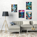 Fuinkqe 6 Pack Paint by Numbers for Adults Beginner, Moon Landscape DIY Acrylic Painting Paint by Numbers Kits on Canvas for Gift Home Wall Decor 10x14inch Fuinkqe