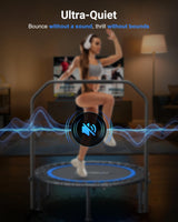 ANCHEER 40" Foldable Rebounder Trampoline for Adults/Kids with Resistance Bands and Bungees, Fitness Home, Indoor & Outdoor Mini Trampoline with Bar and Safety Padding - Max Load 330lbs (Blue) ANCHEER