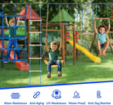 65 Ft Ninja Warrior Kids’ Obstacle Course,Durable Slackline with 11 Obstacles-Swings, Monkey Bars, Arm Trainers & More, Ninja Warrior Obstacle Course with Outdoor Fun for Ages 3+ FAHKNS