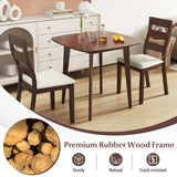 Giantex 3-Piece Dining Table Set for 2, Wooden Square Kitchen Table and 2 Chairs with Padded Seat, Ladder Back, Space-Saving Dinette Set for Small Spaces, Living Room, Dining Room Giantex