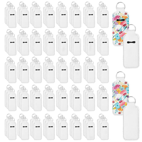 120 Pcs Sublimation Lipstick Keychain Bulk 3.94×1.57 Inch DIY Lipstick Holder Keychain with Key Ring Heat Transfer Keychain Blank Travel Keychain Small Items Organizer for Women Travel Supplies SENONAPO