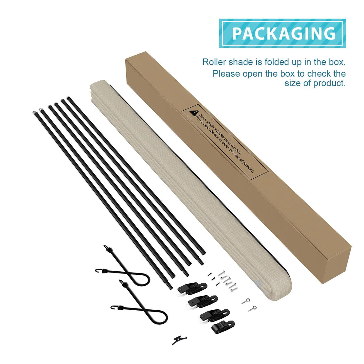 Coarbor Outdoor Roll up Shades Blinds for Porch Patio Shade Exterior Roller Shade Privacy Shade Screen for Deck Pergola Gazebo Beige 8'W x 6'H COARBOR