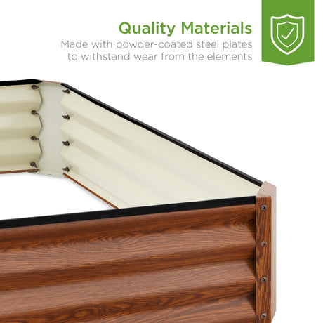 Best Choice Products 6x3x1ft Outdoor Metal Raised Garden Bed Box Vegetable Planter for Vegetables, Flowers, Herbs, and Succulents - Wood Grain Best Choice Products