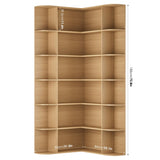 FOTOSOK 74” Tall Corner Bookshelf, 6-Tier Bookshelf and Bookcase with Open Storage, Tall Bookcases Wooden Storage Shelves for Home Office, Thickened Boards for Better Load Bearing, Natural FOTOSOK