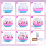 Ingbear Unicorn Terrarium Kit for Kids, Arts and Crafts for Kids Age 4-6 Sand Toys for Girls Ages 4-8 5-7 9 10 Year Old Birthday Christmas Gifts Ingbear