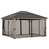 SUNJOY Mosquito Netting for 13 ft. × 15 ft. Wooden Gazebos, Brown Sunjoy