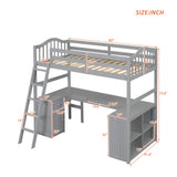 Harper & Bright Designs Grey Twin Size Loft Bed with Integrated Desk, Drawers, and Storage Solutions for Kids and Teens Harper & Bright Designs