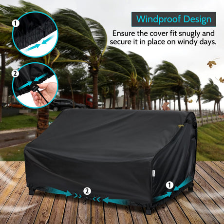 VARIETYFACE Patio Furniture Covers Waterproof,79Wx37Dx35H inches,3-Seater Outdoor Sofa Covers Sunproof,Durable Lawn Furniture Covers, Black VARIETYFACE