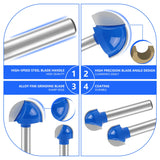 Cove Box Router Bit Set ,Newdeli 8Pcs 1/4 Inch Shank Round Nose Router Bit-1/4" 5/16" 3/8" 1/2" 5/8" 3/4" 7/8" 1" Cutting Diameter, Solid Carbide Double Flute Cove Box Round Nose Woodworking Tool Newdeli