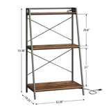 Herture 20-29 Gallon Fish Tank Stand with Shelf, Metal Frame Aquarium Stand with Storage and Power Outlet, for 2 x 20 Gallon Long Aquarium,30.7" L*18.26" W Reptile Tank Rustic Brown PG09YGN Herture