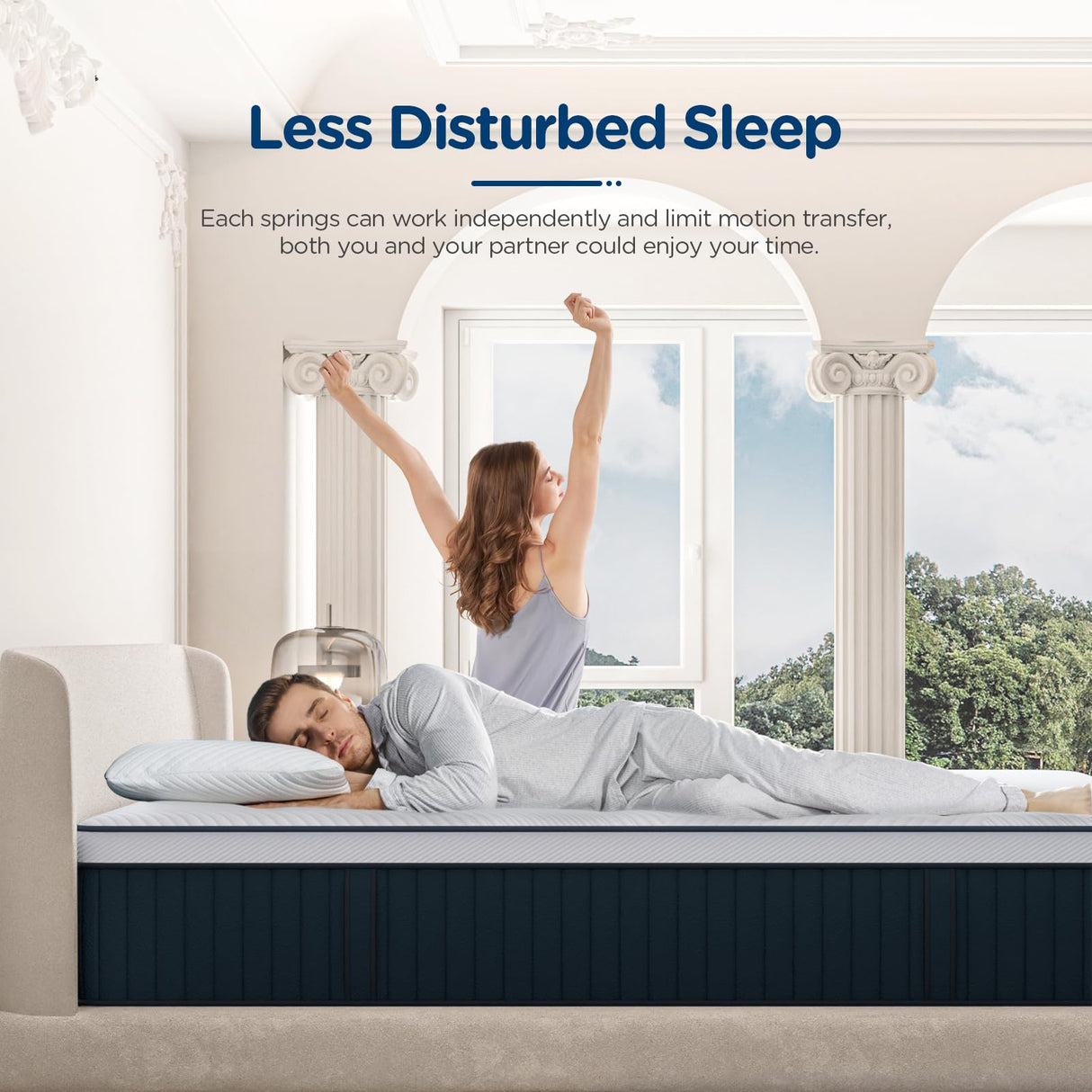 California King Mattress, DIGLANT 14Inch Medium Plush Supportive Memory Foam Hybrid Mattress, Pressure Relief 7-Zone Individual Pocket Springs Calking Mattress in a Box, CertiPUR-US Certified, 72"*84" DIGLANT