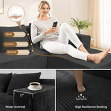 ANONER 103" Cloud Sectional Couch with L-Shape Chaise, Modern Minimalist Modular Sofa with Deep Seat, Free Combination Cloud Couches for Living Room Apartment, No Assembly Required, Dark Grey ANONER