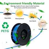 Kingroon PETG 3D Printer Filament, 10 Rolls, Dimensional Accuracy +/- 0.03 mm, 1kg Spool(2.2lbs), 1.75 mm，10KG Ten Colors Black White Grey Red Blue Green Yellow Orange Transparent Silver Kingroon