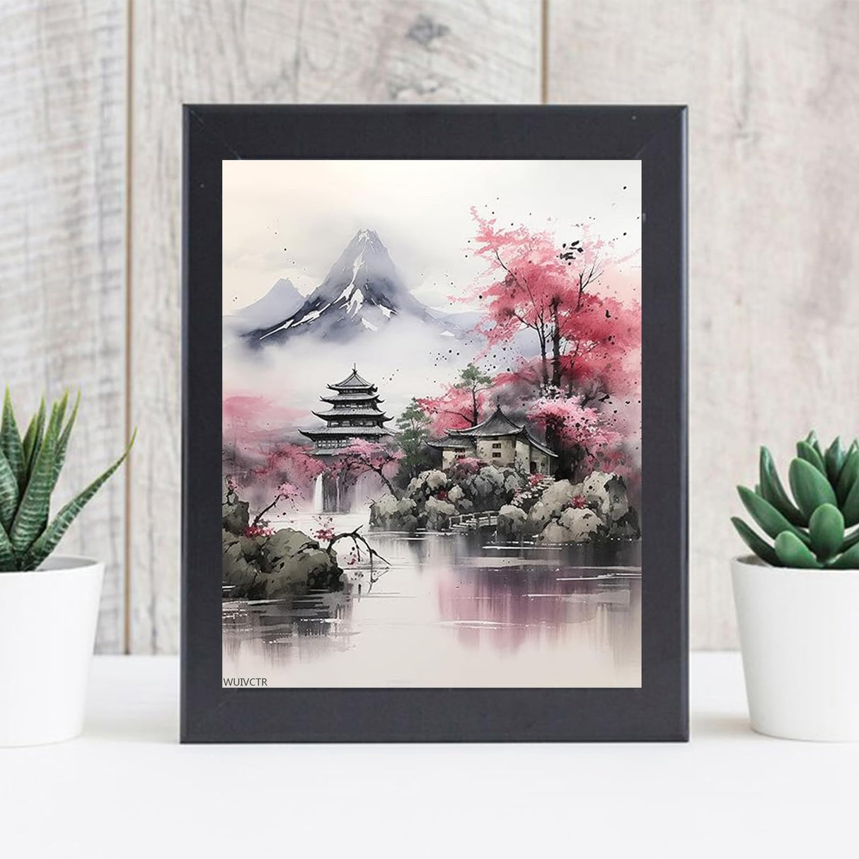 WUIVCTR DIY Paint by Number for Adult, Japanese Paint by Numbers, Japan Nature Landscape Adult Painting by Numbers Kits on Canvas, 16x20 Inch Mountain Painting by Numbers for Adults Beginner WUIVCTR