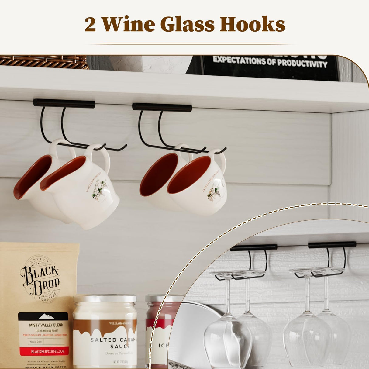 4ever2buy Farmhouse Coffee Bar Cabinet with Storage Hutch, 73 Inch Tall Coffee Bar with Wine Racks and Adjustable Shelves for Living & Dining Room, White 4ever2buy