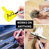 Black Paint Pens Permanent Paint Markers - 6 Pack Oil Based Marking Pens, Medium Point, Quick Drying and Waterproof Paint Pens for Rock Painting Car Tyre Metal, Plastic, Canvas, Wood TOOMGGA