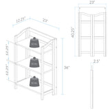Casual Home Stratford 3-Shelf Folding Bookcase-Warm Brown Casual Home
