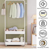 Luxinika 1 Inch Caster Wheels with M6 Threaded Stem, Small Swivel Stem Casters Set of 4 with Brakes, TPE Rubber Rolling 15 mm Screw Wheels for Furniture Tiny Shopping Cart Wire Shelving Luxinika