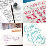 Plotube Calligraphy Pen Set – Includes Wooden Dip Pen, Antique Brass Holder, 11 Nibs, 7 Colors Ink Bottles and Beginner's Manual Plotube