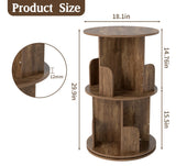 Suuiwau 2-Tier Rotating Bookshelf, 360° Spinning Corner Bookcase Space-Saving Storage Rack for Living Room, Bedroom, Office, Kids Room Suuiwau