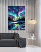 Northern Diamond Art Kits for Adults, Landscape Crafts 5D Diamond Painting Kit for Adult Beginners, Nature Starry Night DIY Round Dots Full Drill Diamonds Paintings for Home Wall Decor Gifts 12X16 In Luckyrichrui