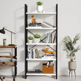 YITAHOME Modern White 5-Tier Bookshelf - Versatile Storage Rack for Home and Office YITAHOME