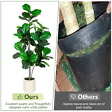 VIVATREES 6FT Fiddle Leaf Fig Artificial Tree with White Planter Pot,Faux Floor Plant, Indoor and Outdoor Fake Plants for Home Office Decor VIVATREES