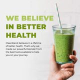 Cleanblend Commercial Blender with 5-Year Full Warranty - 1800W, 3HP, 64oz High-Performance Professional Countertop Blender with Stainless Steel Blades Cleanblend