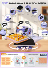 AKEYDIY Heat Press 5 in 1 Heat Press Machine 12x15 inch Swing Away T Shirt Pressing Machine with Digital Control, Multifunction Heat Press Transfer Sublimation Combo for T Shirts Mugs Hat Plate Cap AKEYDIY