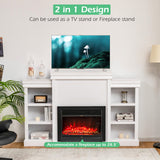 Tangkula 70 Inches Freestanding Mantel Stand, Modern Media Fireplace Cabinet for Living Room Bedroom, Wooden Mantel Console Table w/Storage Shelves for 28.5-Inch Electric Fireplace (Stand Only) Tangkula