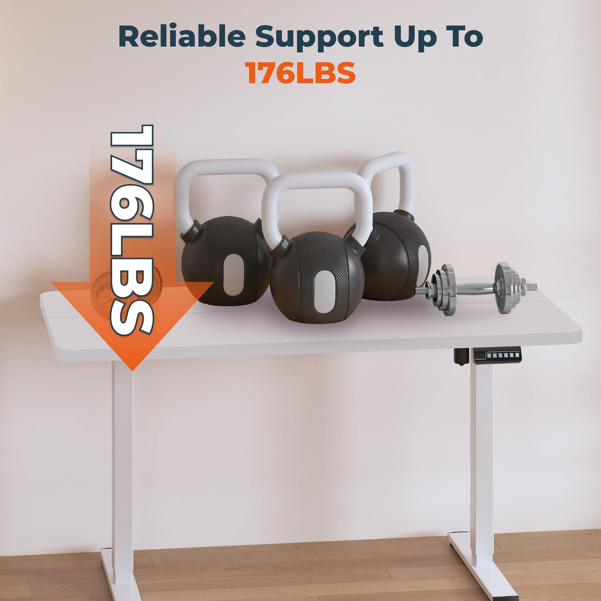 FitStand Standing Desk, Large 71x31 Inches Height Adjustable Stand Up Desk with Cable Management, Home Office Computer Desk with Memory Preset with Charging USB Port & Sedentary Reminder FitStand