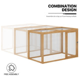 MoNiBloom Chicken Run for Yard Wood Chicken Cage Rabbit Hutch Bunny Pen with Openable Roof and Side Door, Outdoor Lockable Duck Coop Small Animal Habitat Enclosure Hen Coop Add-Ons, 45 x 24 x 28 inch MoNiBloom
