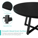 Black Round Dining Table for 6 - Modern Circle 51 Inch Large Room Kitchen Dinning Tables for 4 to 6 Person Seats Small Spaces Wood Dinner Mesa De Comedor Redonda NUTIKAS