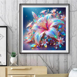 Ekuxom 5D Flowers Diamond Art Kits for Adults, Pink Flowers Diamond Painting Kits for Adults Beginners, DIY Full Drill Diamond Gem Art Kits for Gift Home Wall Decor 12x12inch Ekuxom
