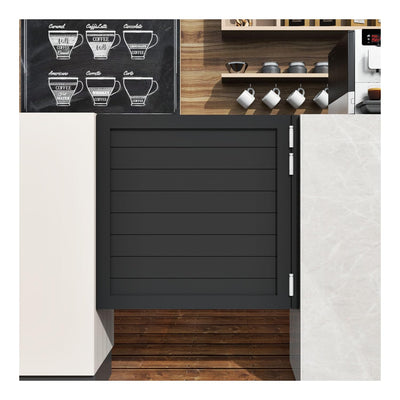Cafe Doors Swinging Door Pine Wood Saloon Door Includes Hinges for Kitchen Shop Entrance Partition Pub, Black Painted Finished(35.4x35.4in)