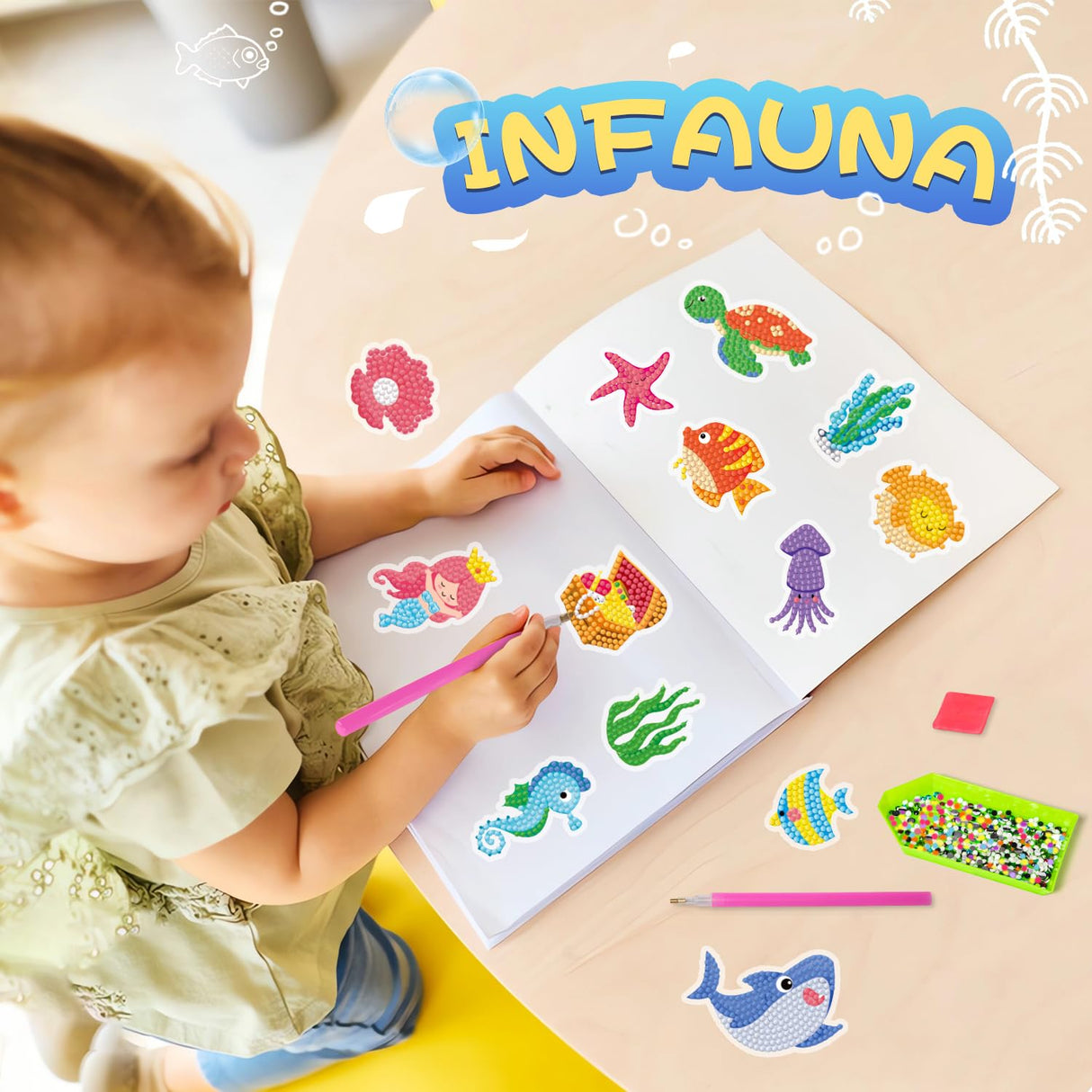 Labeol Diamond Art Kits for Kids Boys and Girls Ages 6-8-10-12 Easy to DIY Creative Diamond Art Sticker Craft by Numbers Kits for Kids and Adult Beginners (Jungle Animals) Labeol