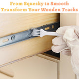 Wood Lubricant,5oz Multi-Purpose Paste Wood Wax for Home,Restore & Maintain Wooden Slide,Loosen Drawer Slide,Drawers, Doors, Hinges,Eliminate Sticking & Noise, Includes Cloth, Brushes & Gloves MLLOO