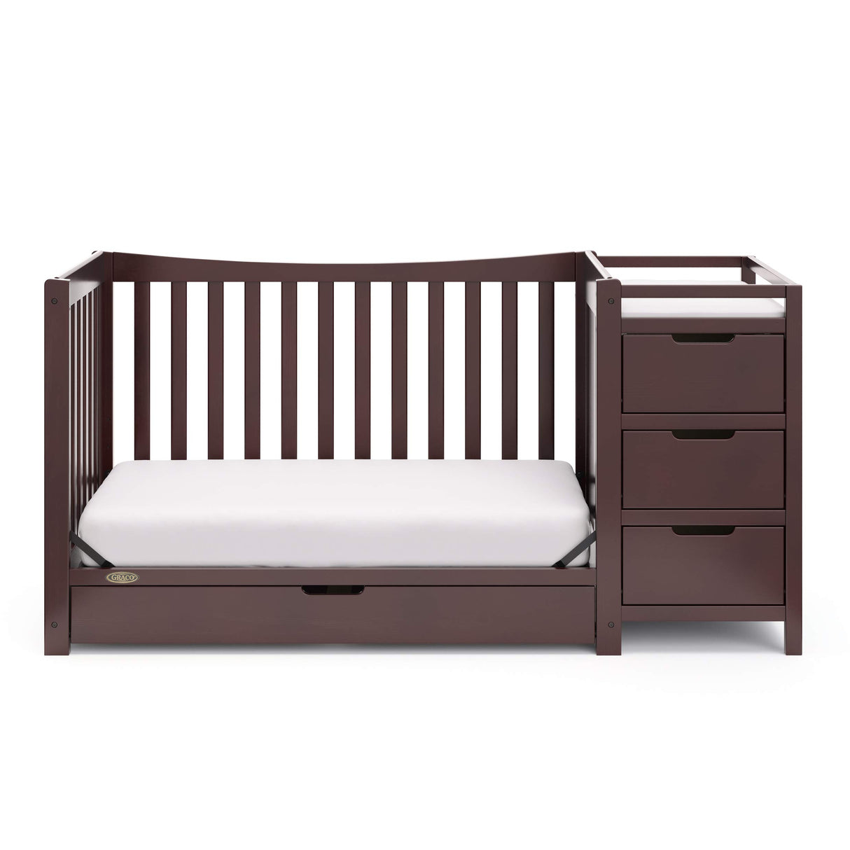 Graco Remi 4-In-1 Convertible Crib & Changer With Drawer (Espresso) – GREENGUARD Gold Certified, Crib And Changing-Table Combo, Includes Changing Pad, Converts To Toddler Bed, Full-Size Bed Graco