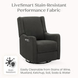 Delta Children Mercer Electronic Power Recliner and Swivel Glider with USB Port in LiveSmart Performance Fabric - Water Repellent & Stain Resistant, Dark Grey Delta Children